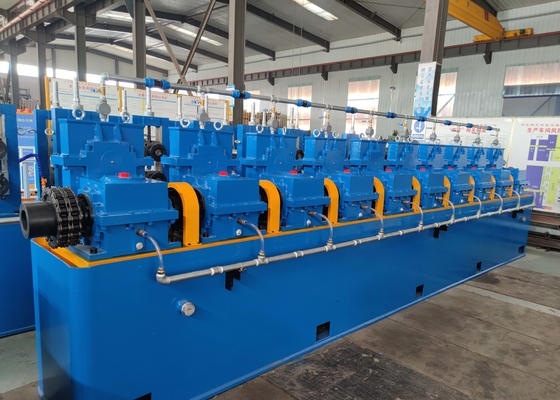 Línea de producción de tubos de acero de carbono de alta frecuencia azul de 90 m/min máximo