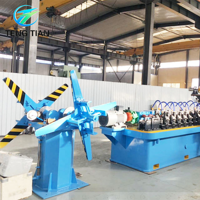 Línea de producción de tuberías de acero al carbono de 100 kW soldadas HG20 para tuberías de construcción