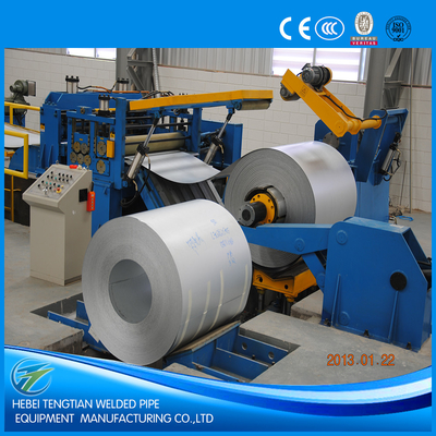 Máquina de corte longitudinal de chapa de acero galvanizado con control PLC y cuchillas circulares